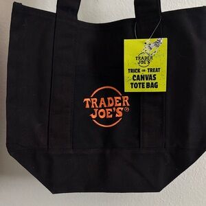 Trader Joe’s Trick or Treat Canvas Tote Black  Bag